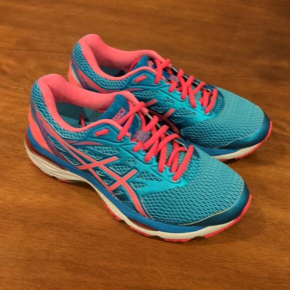 Asics GEL-Cumulus 18 Metallic Blue Orange Running Shoes size 7 - Picture 1 of 7